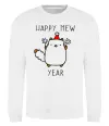 Світшот Happy Mew Year Білий фото