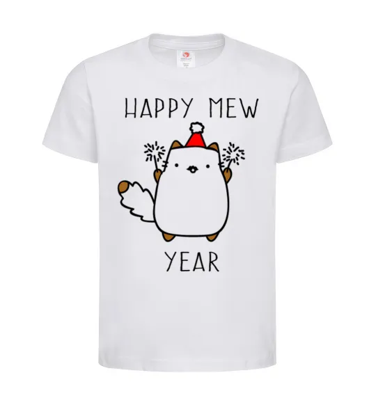 Дитяча футболка Happy Mew Year Білий фото