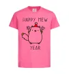 Дитяча футболка Happy Mew Year Яскраво-рожевий фото