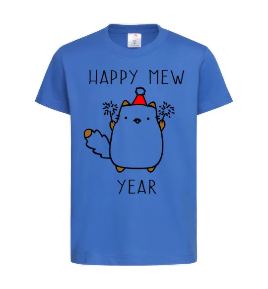 Дитяча футболка Happy Mew Year Яскраво-синій фото