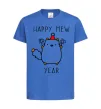 Дитяча футболка Happy Mew Year Яскраво-синій фото