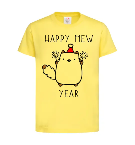 Дитяча футболка Happy Mew Year Лимонний фото