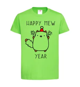 Детская футболка Happy Mew Year Лаймовый фото
