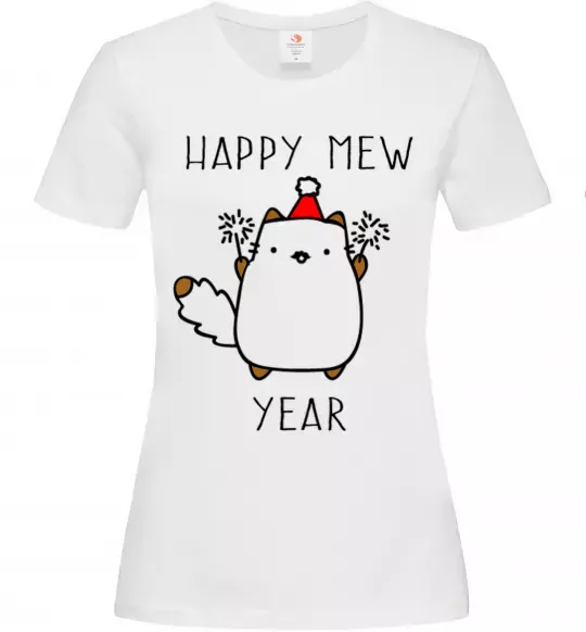 Жіноча футболка Happy Mew Year Білий фото