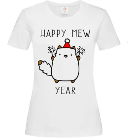 Женская футболка Happy Mew Year Белый фото