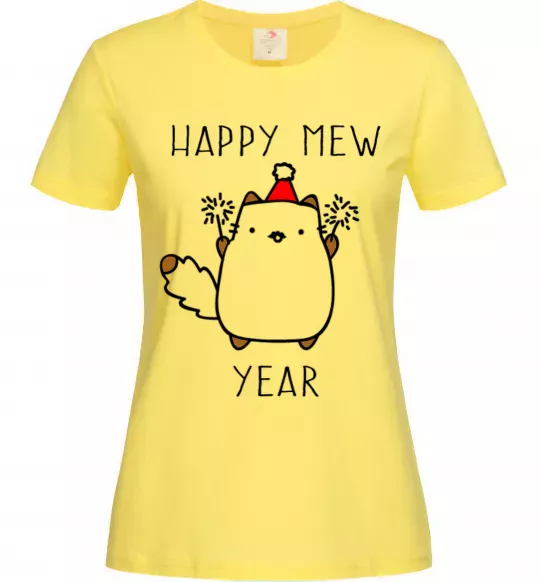 Жіноча футболка Happy Mew Year Лимонний фото