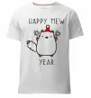 Чоловіча преміум футболка Happy Mew Year Білий фото