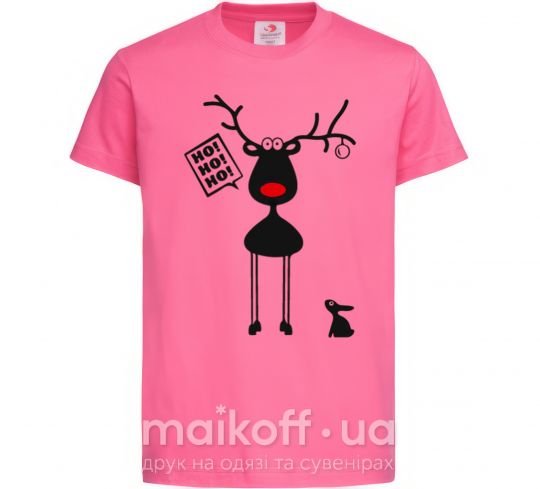 Детская футболка Лось и заяц Ярко-розовый фото