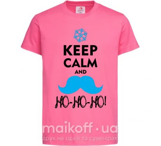 Детская футболка Keep calm and ho-ho-ho Ярко-розовый фото