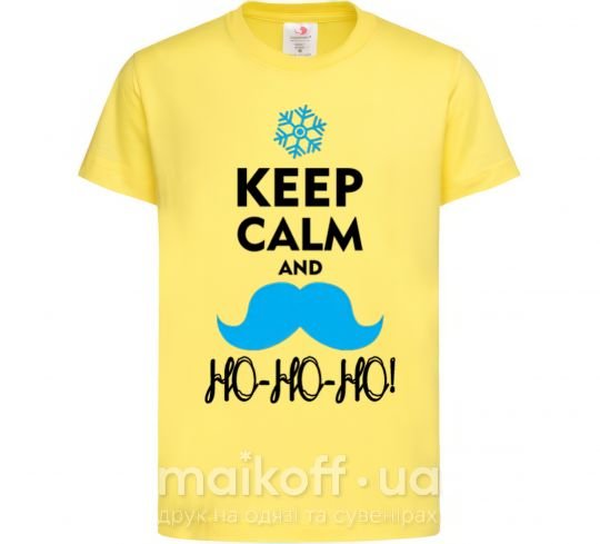 Дитяча футболка Keep calm and ho-ho-ho Лимонний фото