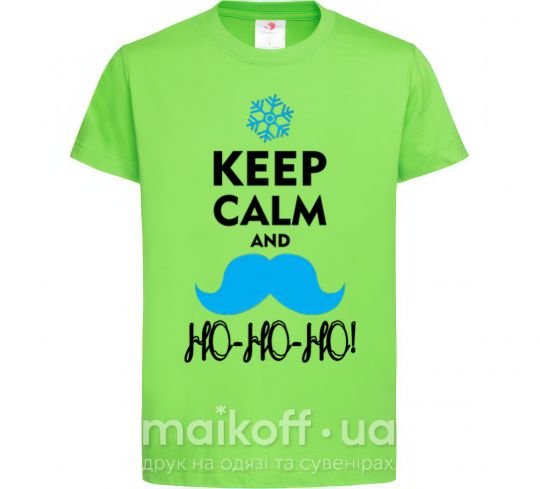 Детская футболка Keep calm and ho-ho-ho Лаймовый фото