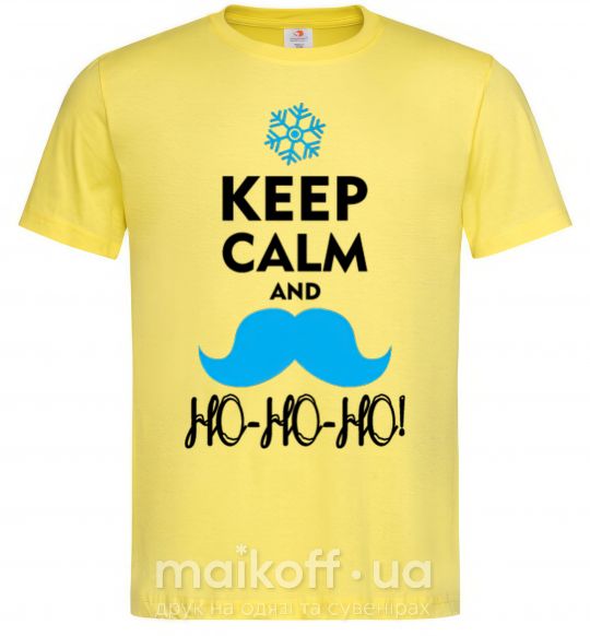 Мужская футболка Keep calm and ho-ho-ho Лимонный фото