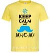 Мужская футболка Keep calm and ho-ho-ho Лимонный фото