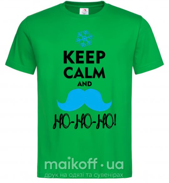Мужская футболка Keep calm and ho-ho-ho Зеленый фото