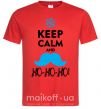 Мужская футболка Keep calm and ho-ho-ho Красный фото