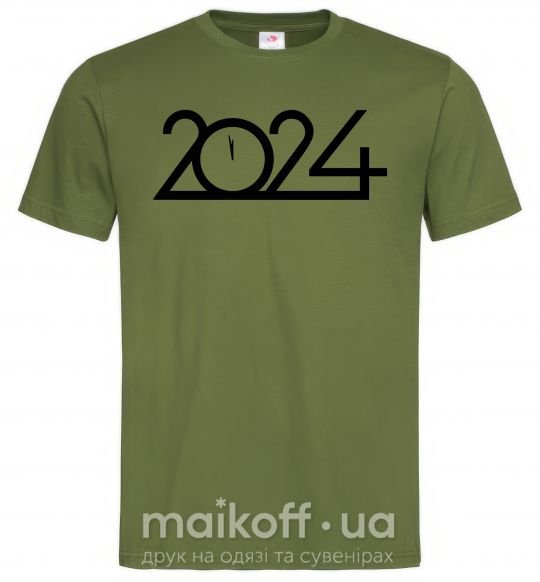 Мужская футболка Напис 2024 рік Оливковый фото