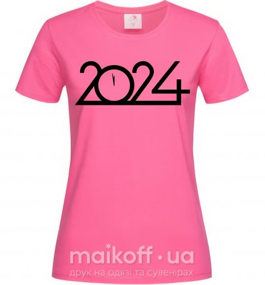 Женская футболка Напис 2024 рік Ярко-розовый фото