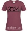 Женская футболка Напис 2024 рік Бордовый фото