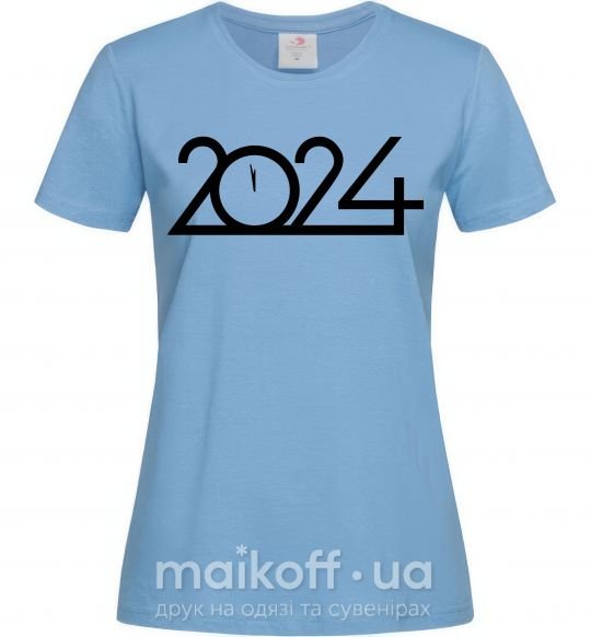 Жіноча футболка Напис 2024 рік Блакитний фото