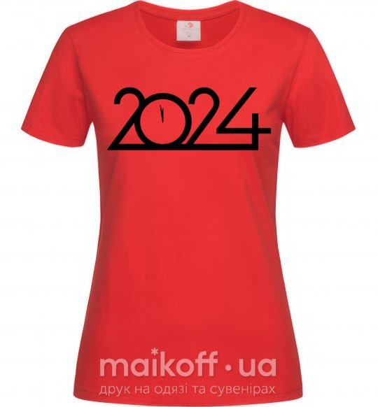 Жіноча футболка Напис 2024 рік Червоний фото