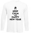 Реглан Keep calm and happy New Year glasses Белый фото