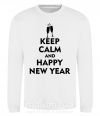 Свитшот Keep calm and happy New Year glasses Белый фото