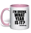 Чашка з кольоровою ручкою I am drunk, what year is it? #it's New Year Ніжно рожевий Чашка з кольоровою ручкою I am drunk, what year is it? #it's New Year Ніжно рожевий фото