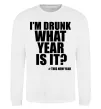 Світшот I am drunk, what year is it? #it's New Year Білий Світшот I am drunk, what year is it? #it's New Year Білий фото