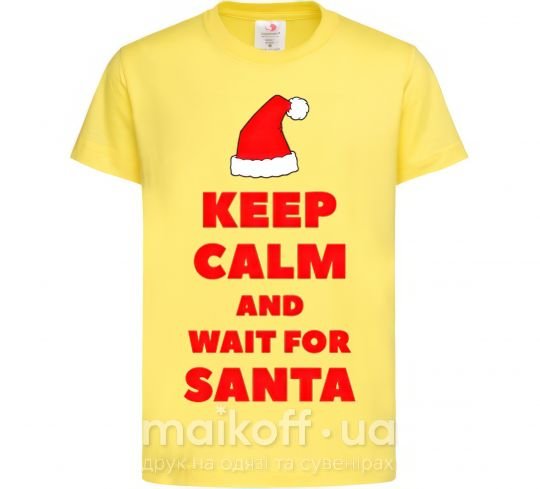 Дитяча футболка Keep calm and wait for Santa Лимонний фото