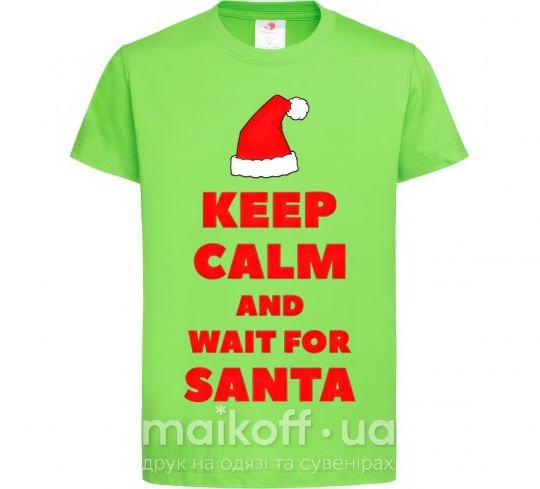Детская футболка Keep calm and wait for Santa Лаймовый фото
