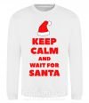 Світшот Keep calm and wait for Santa Білий фото