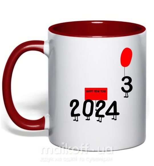 Чашка з кольоровою ручкою 2024 настає Червоний фото