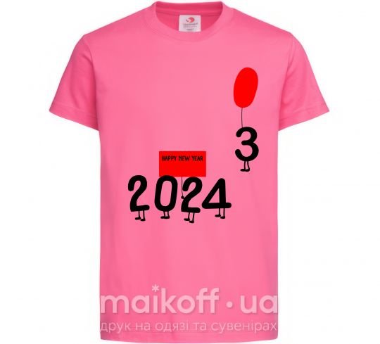 Дитяча футболка 2024 настає Яскраво-рожевий фото