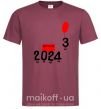 Чоловіча футболка 2024 настає Бордовий фото