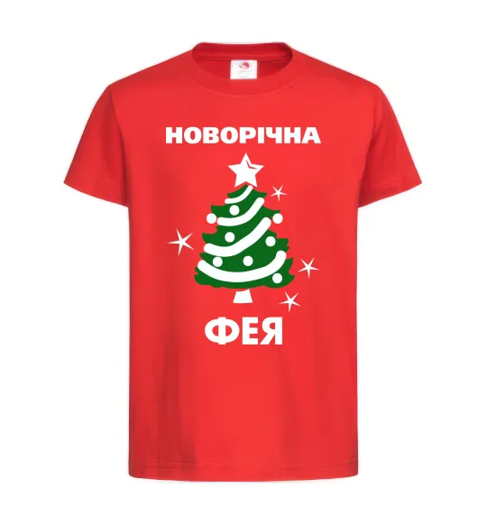 Дитяча футболка Новорічна фея Червоний фото