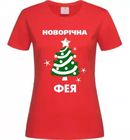 Женская футболка Новорічна фея Красный фото