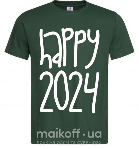 Мужская футболка Happy 2024 Темно-зеленый фото