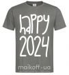 Чоловіча футболка Happy 2024 Графіт фото