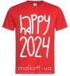 Мужская футболка Happy 2024 Красный фото