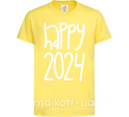 Дитяча футболка Happy 2024 Лимонний фото
