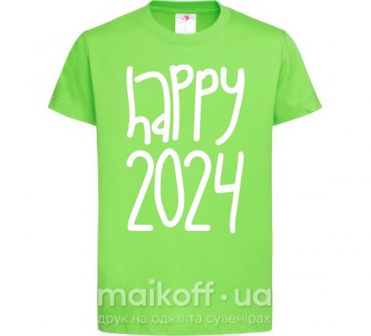 Детская футболка Happy 2024 Лаймовый фото