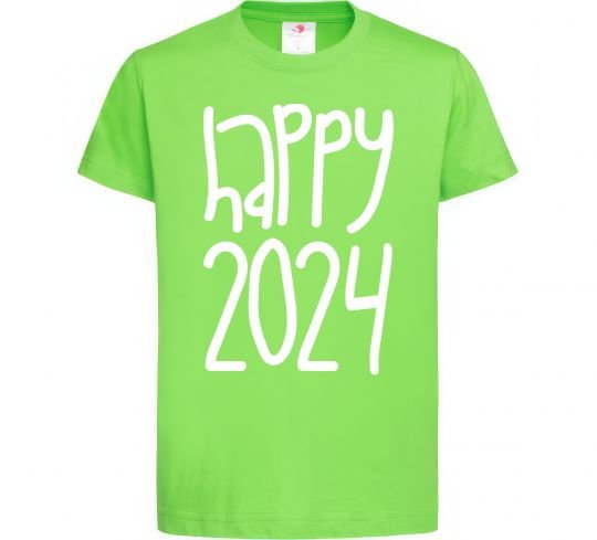 Детская футболка Happy 2024 Лаймовый фото