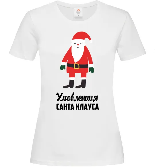 Жіноча футболка Улюблениця Санта Клауса Білий фото