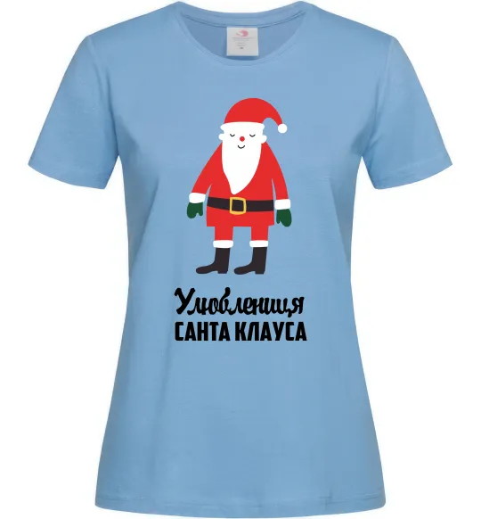 Жіноча футболка Улюблениця Санта Клауса Блакитний фото