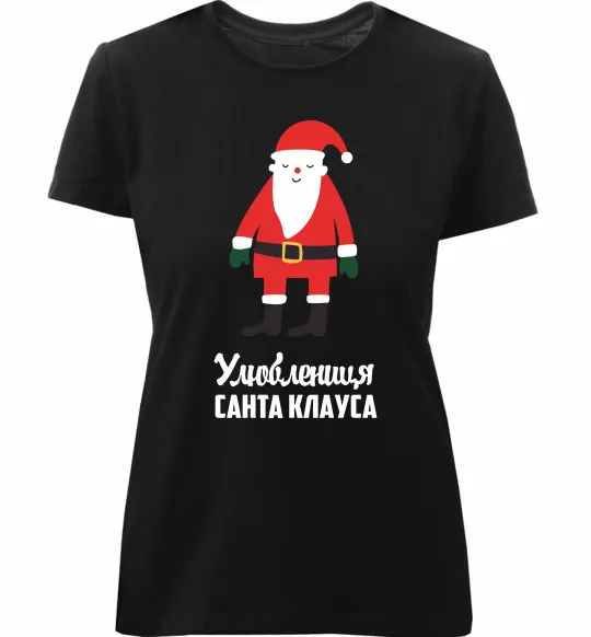 Женская премиум футболка Улюблениця Санта Клауса Черный фото