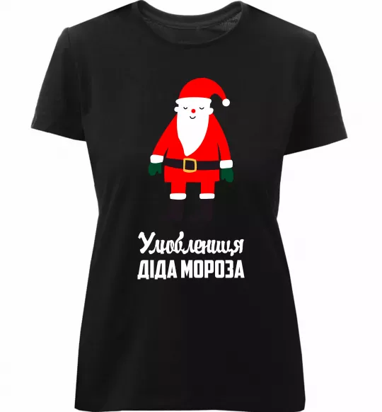 Женская премиум футболка Улюблениця Діда Мороза Черный фото
