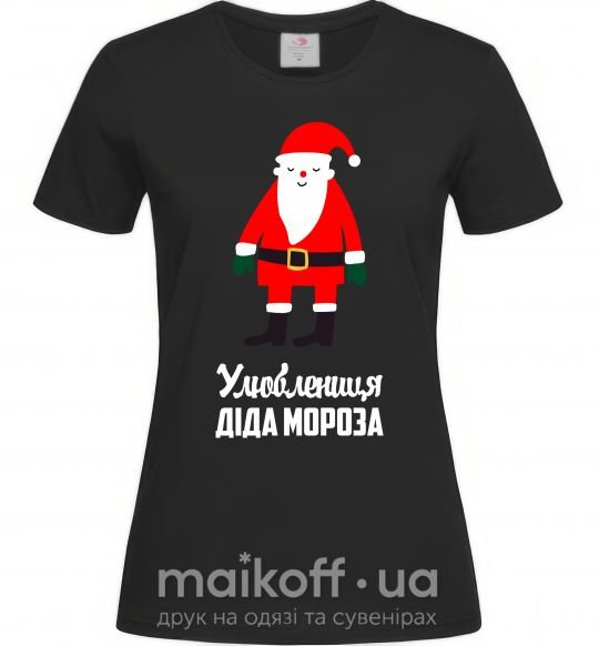 Жіноча футболка Улюблениця Діда Мороза Чорний фото