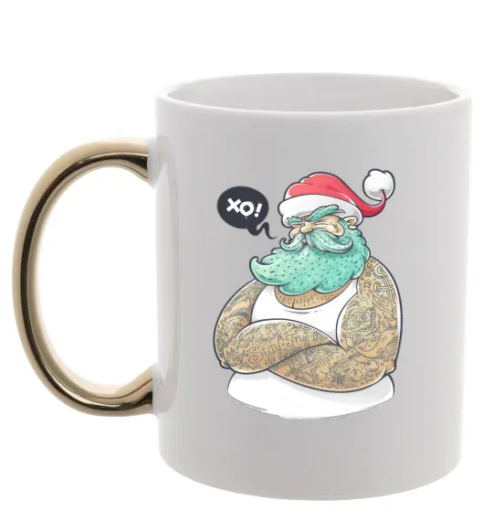 Чашка с цветной ручкой XO! Золото фото