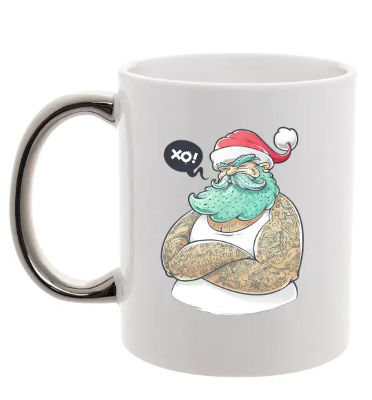 Чашка с цветной ручкой XO! Серебро фото