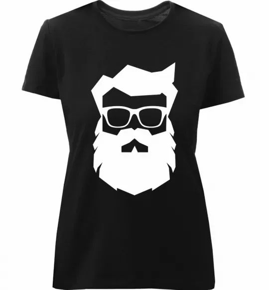 Женская премиум футболка Modern Santa Черный фото